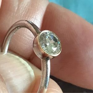 Pandora Halo Ring with 14k gold and Cubic Zirconia